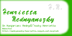 henrietta mednyanszky business card